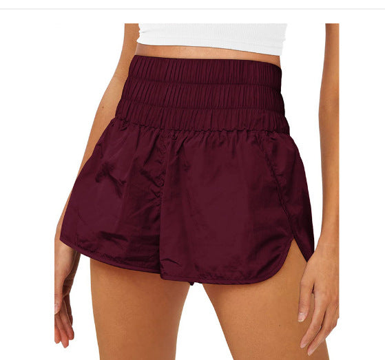 Damen Sportliche Laufshorts mit hohem Taillenbund und elastischem Bündchen EB