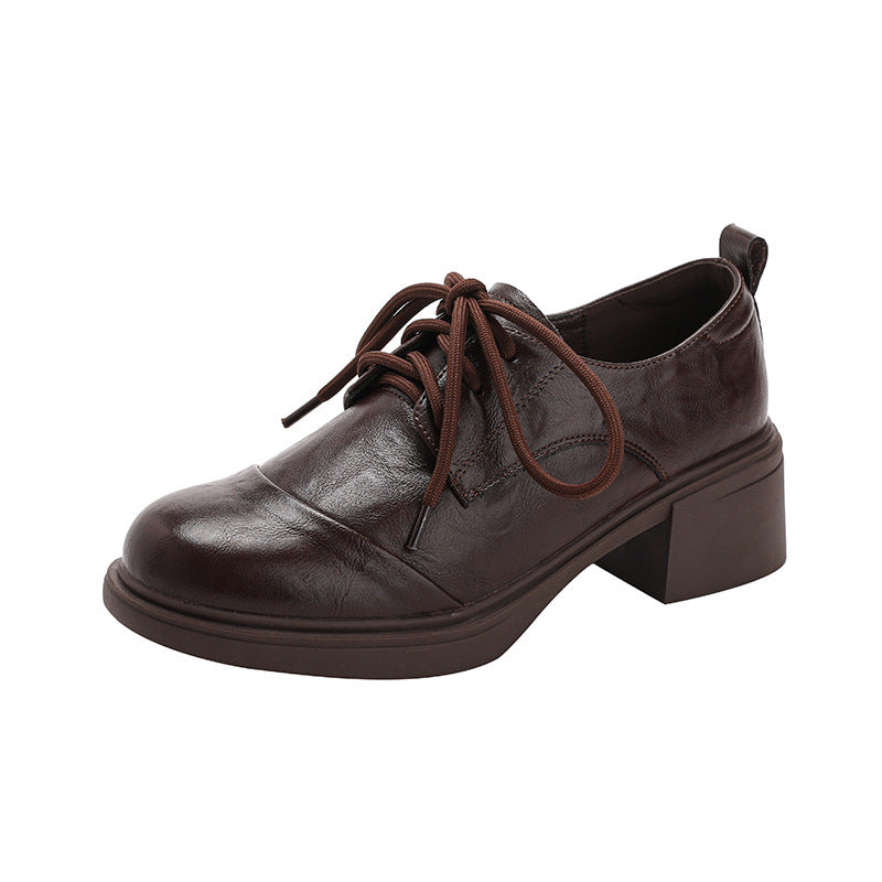 Damen Elegante Halbschuhe mit komfortablem Blockabsatz und individuell regulierbarem Schnürsystem EB