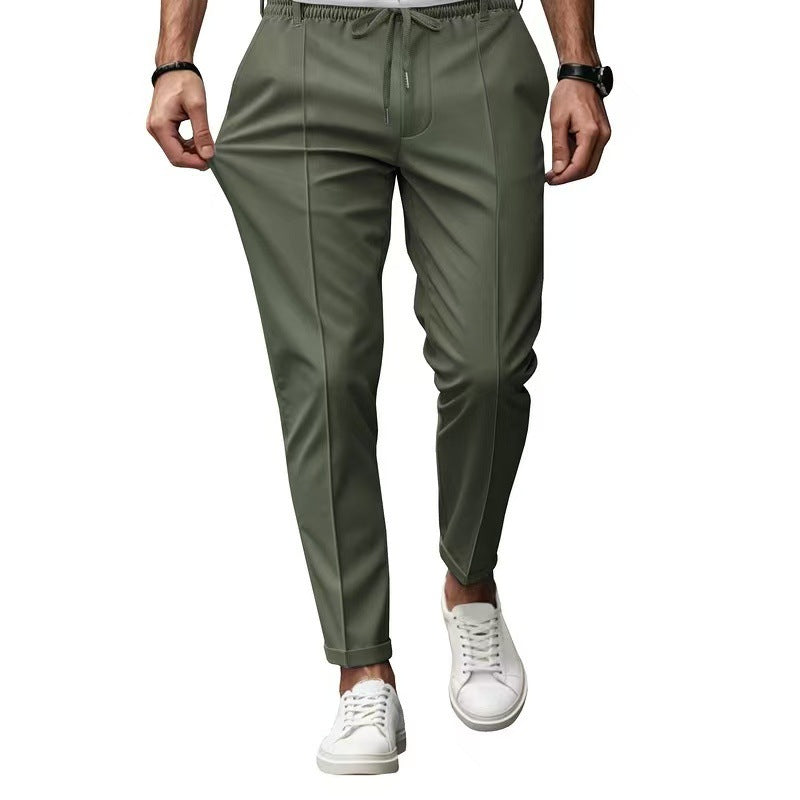 Herren elegante Freizeit-Hose mit elastischem Bund und seitlichen Eingrifftaschen EB