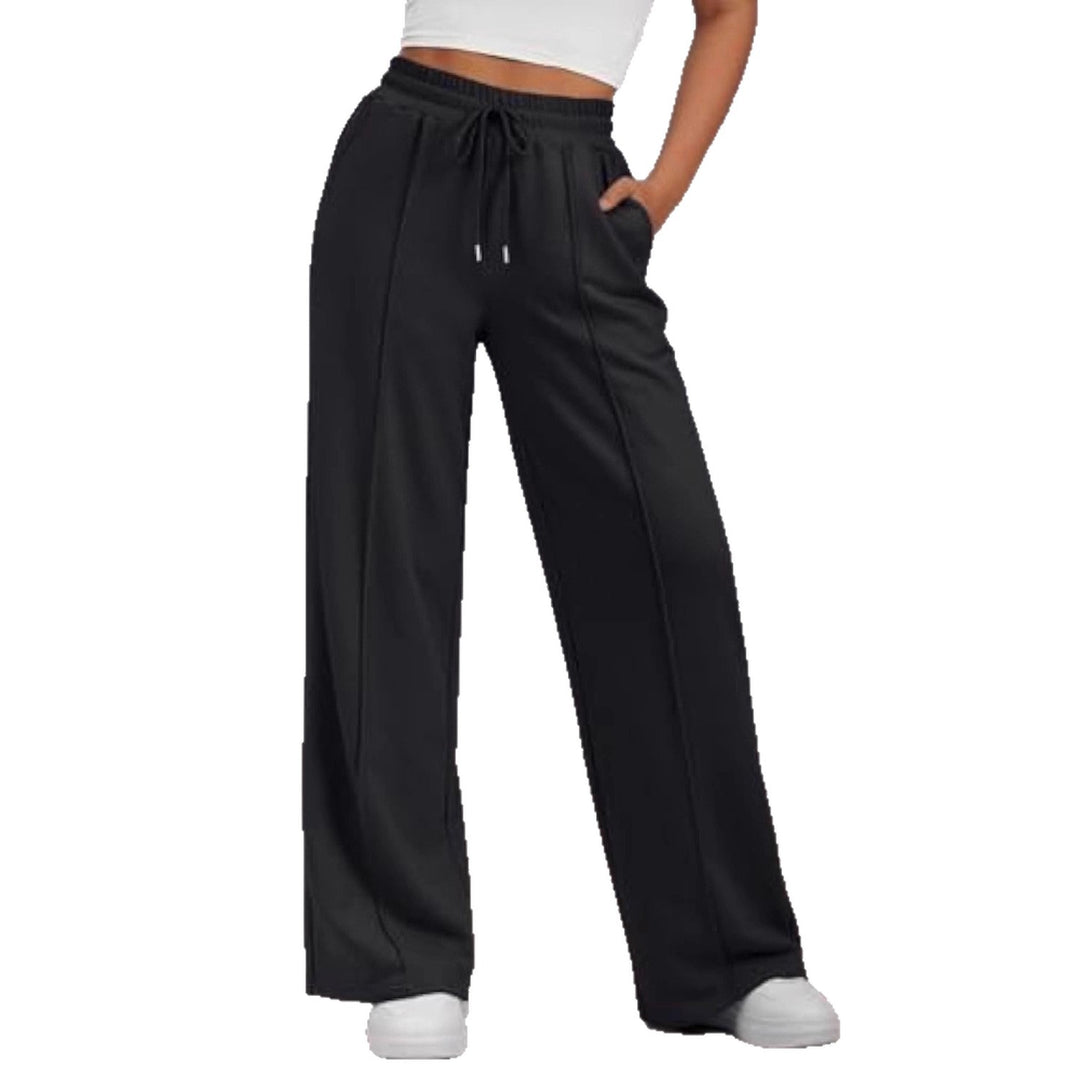 Damen Komfortable Weite Sweatpants mit elastischem Bund und praktischen Taschen EB