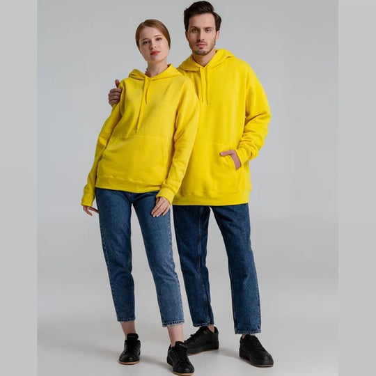 Unisex nan minimalistischer Heavyweight Kapuzenpullover aus French‑Terry mit verdeckter Kängurutasche und schmaler Silhouette EB