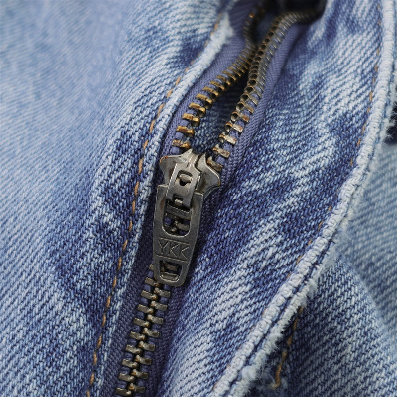 Damen Weite Jeanshose im lässigen Schnitt mit seitlichen Schlitzen EB
