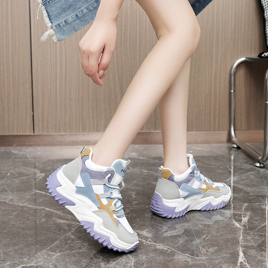 Damen Sportliche Chunky Sneakers mit dämpfender Sohle und atmungsaktivem Obermaterial EB