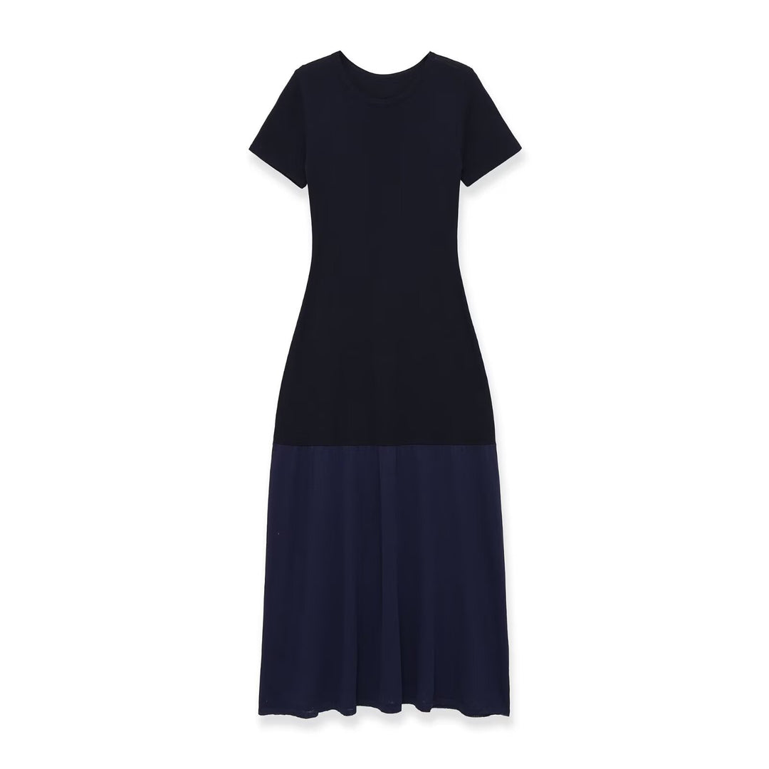 Damen Maxikleid mit schwingendem Schnitt und betontem Tailleneinsatz EB