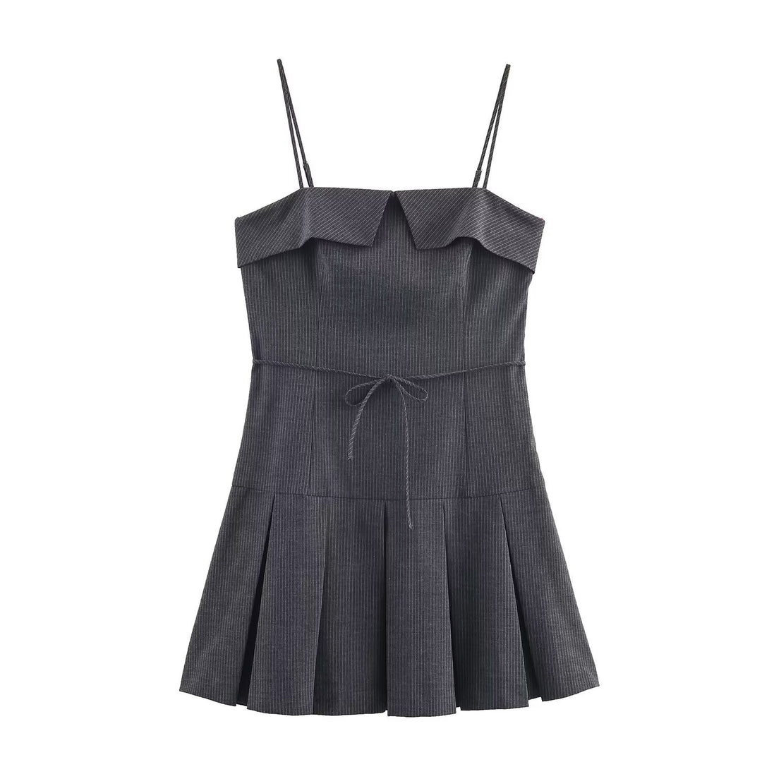 Damen Minikleid mit Rüschen und verstellbaren Trägern EB