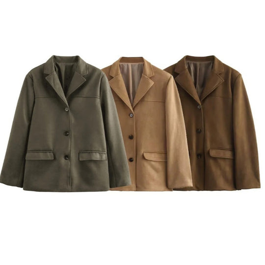 Damen Hochwertige Blazerjacke aus strukturiertem Material EB