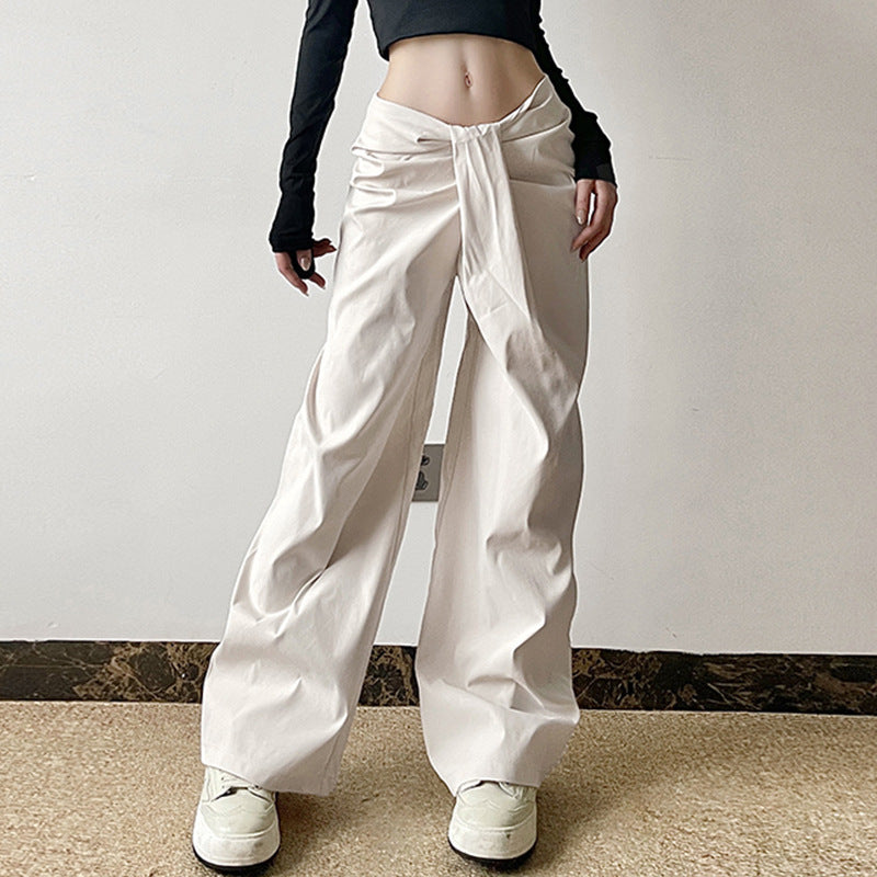 Damen elegante Palazzo-Hose mit raffinierter Drapierung EB