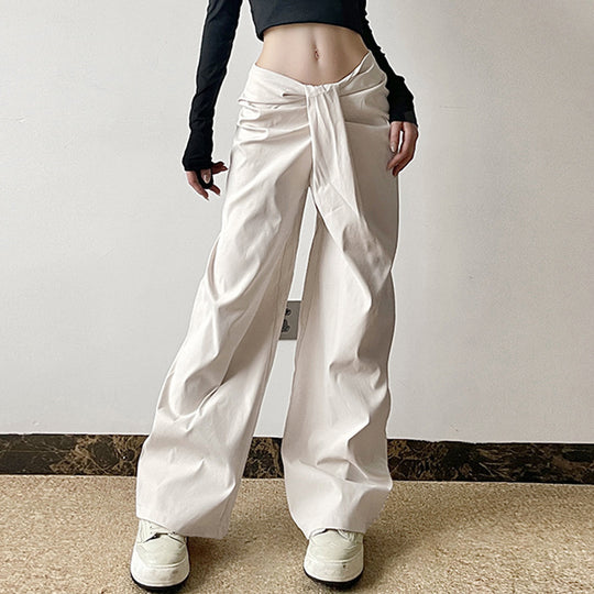 Damen elegante Palazzo-Hose mit raffinierter Drapierung EB