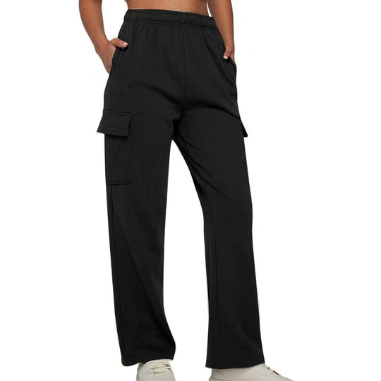 Damen nan relaxed-fit Cargo-Jogginghose mit geradem Bein, Elastikbund und aufgesetzten Klappentaschen EB