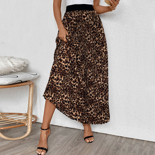 Damen Maxirock mit Leopardenmuster EB
