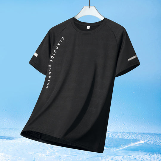 Herren nan atmungsaktives Funktionslaufshirt mit Raglanärmeln und reflektierenden Akzenten EB