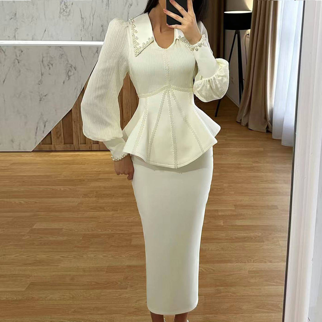 Damen Elegante Bluse im außergewöhnlichen Peplum-Stil mit romantischen Details EB