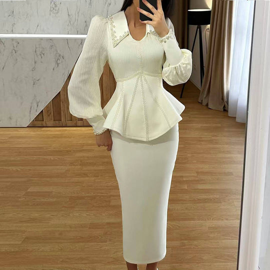 Damen Elegante Bluse im außergewöhnlichen Peplum-Stil mit romantischen Details EB