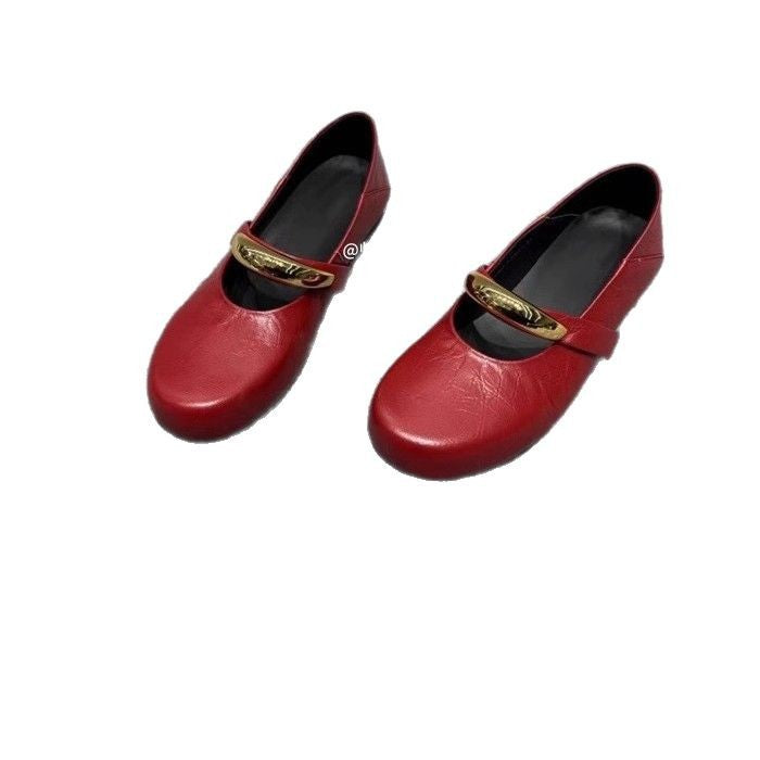 Damen Elegante und komfortable Ballerinas mit modischem Riemchen EB