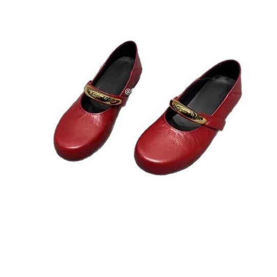 Damen Elegante und komfortable Ballerinas mit modischem Riemchen EB