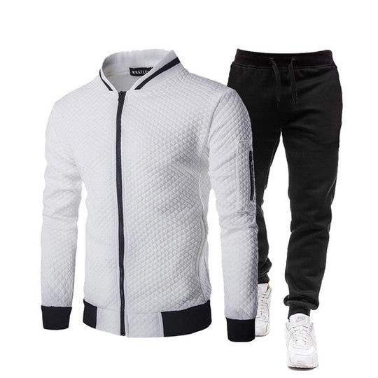Herren modische Trainingsjacke mit Stehkragen und Sporthose EB