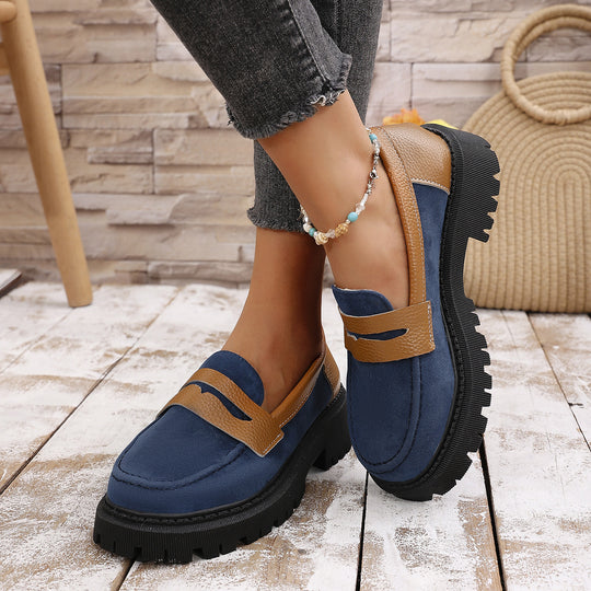 Damen Komfortable Mokassin-Schuhe mit stabiler Gummisohle EB