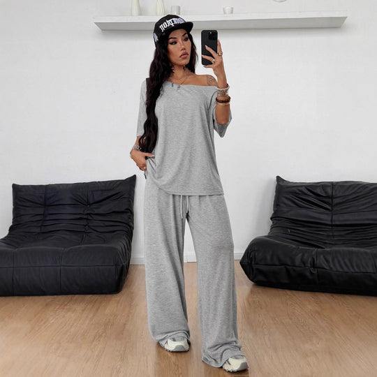 Damen lässiges Oberteil und Jogginghose Set EB