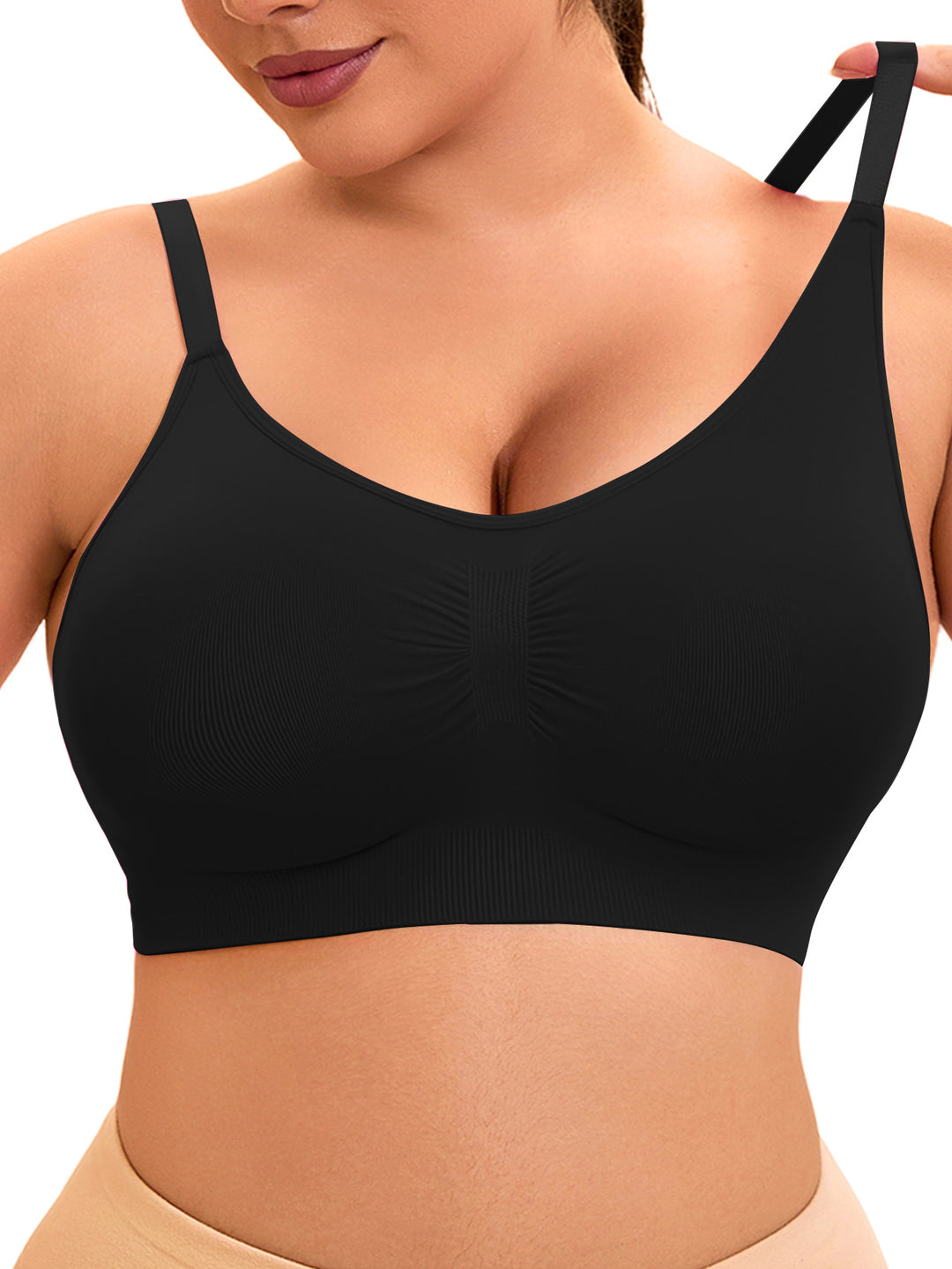 Damen sportlicher Bralette-BH mit nahtloser Passform und elastischem Unterband EB