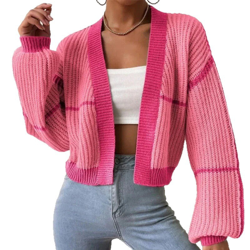 Damen Strickjacke mit lässigem Schnitt und voluminösen Ärmeln EB
