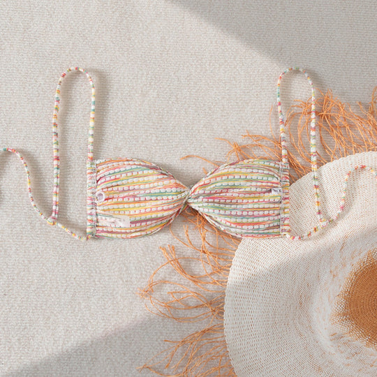 Damen Bandeau-Bikini mit bunten Perlendetails EB