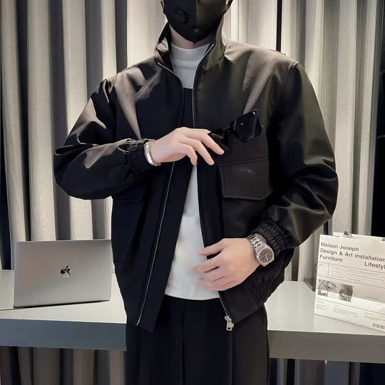 Herren modische Übergangsjacke mit praktischen Taschen und elastischen Bündchen EB