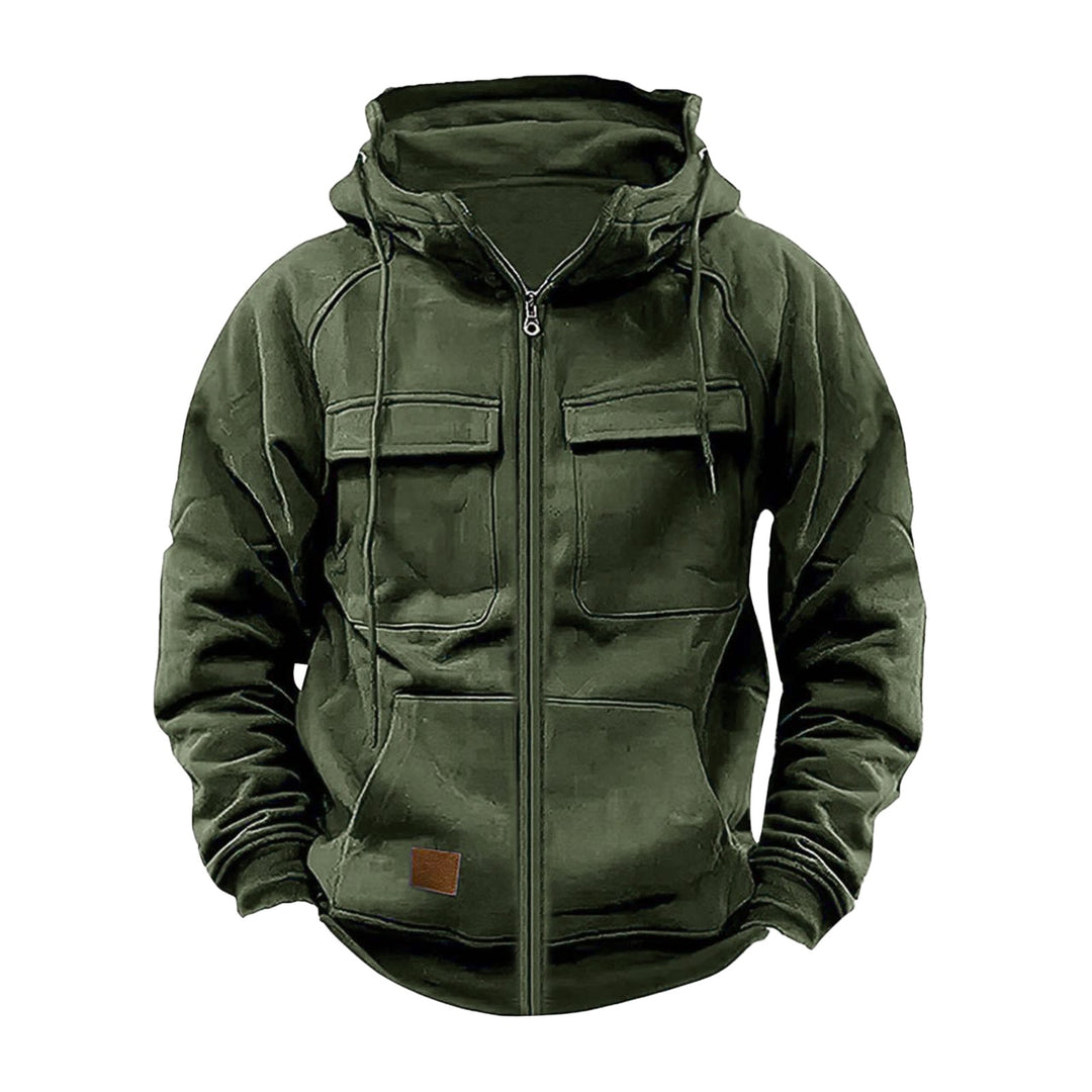 Herren funktionale Kapuzenjacke mit großen Fronttaschen EB