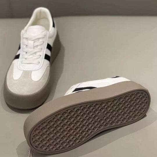 Damen Plateausneakers mit eleganter Oberflächenstruktur und rutschfester Sohle EB