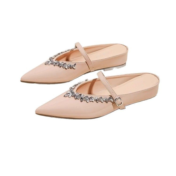 Damen elegante Slingback-Schuhe mit Kristallverzierungen EB