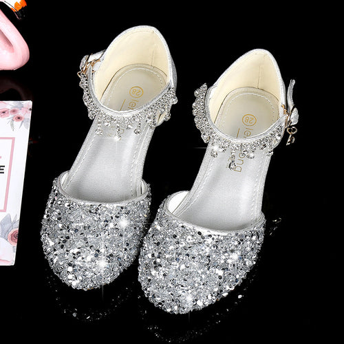 Damen Glitzernde Festtagschuhe mit niedrigem Absatz EB
