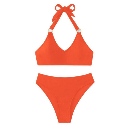 Damen Triangel-Bikini mit modischen Goldakzenten und hochwertigem Material EB