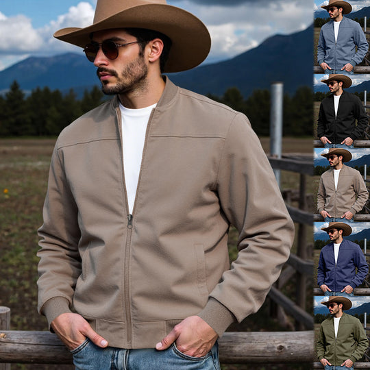 Herren Bomberjacke mit weichem Wildleder-Design und elastischen Bündchen EB