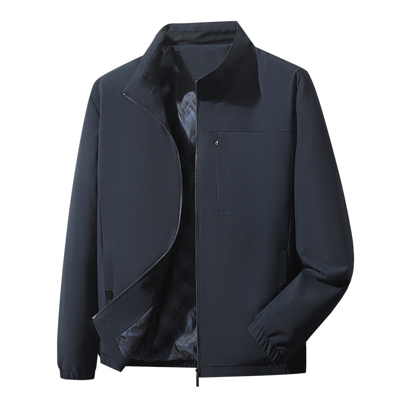 Herren moderner Komfort-Blouson mit innen kariertem Futter, verdecktem Zweiwege-Reißverschluss und elastischen Ärmelbündchen EB