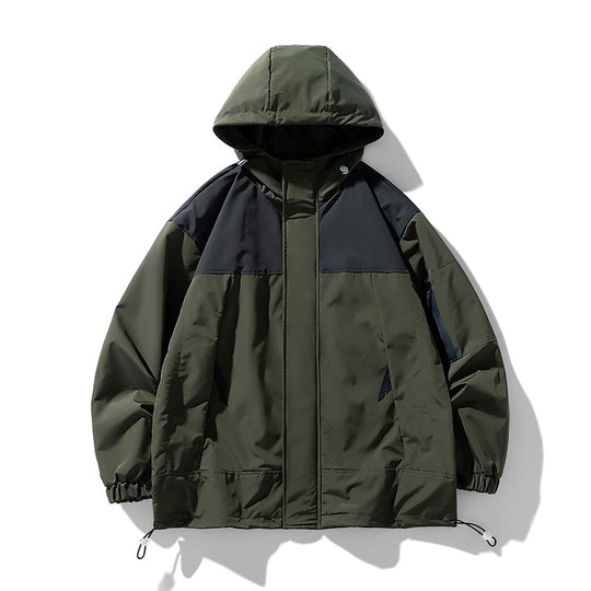 Herren funktionale Wetterjacke mit innovativem Kapuzen-Design und atmungsaktiven Einsätzen EB