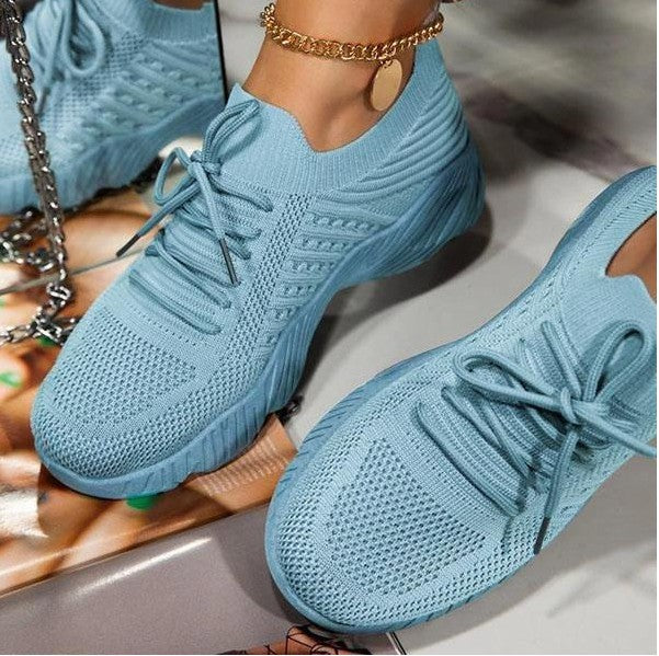 Damen sportliche Sneaker mit atmungsaktiver Strick-Oberfläche und innovativer Dämpfung EB