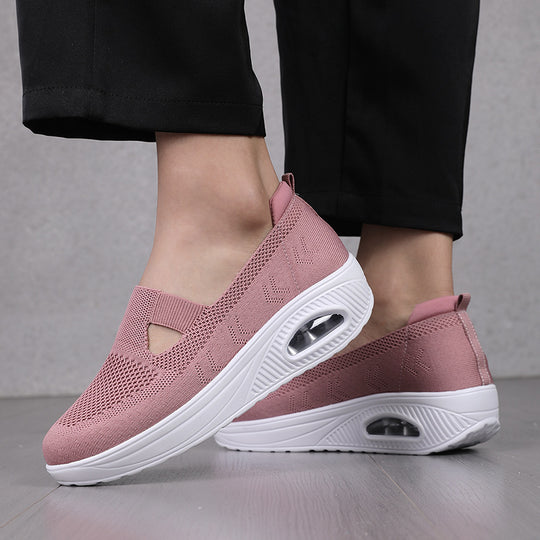 Damen Slip-On Sneakers mit atmungsaktivem Obermaterial und dämpfender Sohle EB