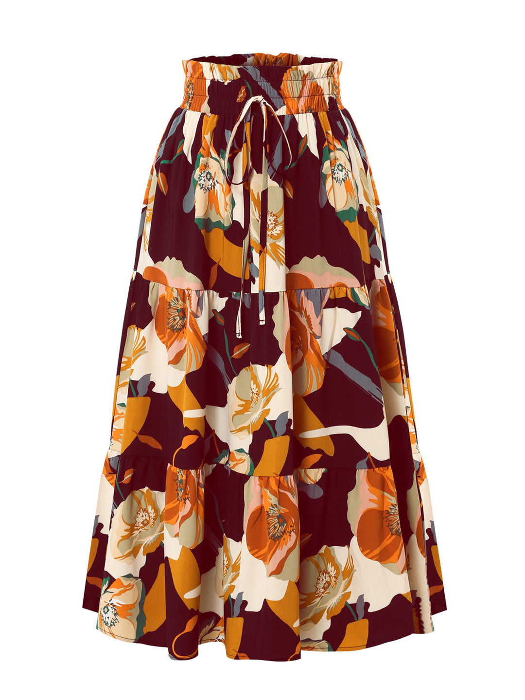 Damen Midirock mit floralem Design EB