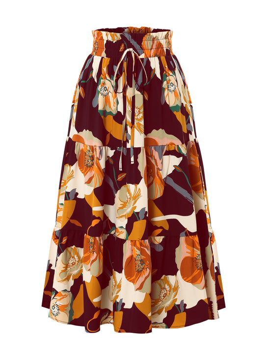 Damen Midirock mit floralem Design EB