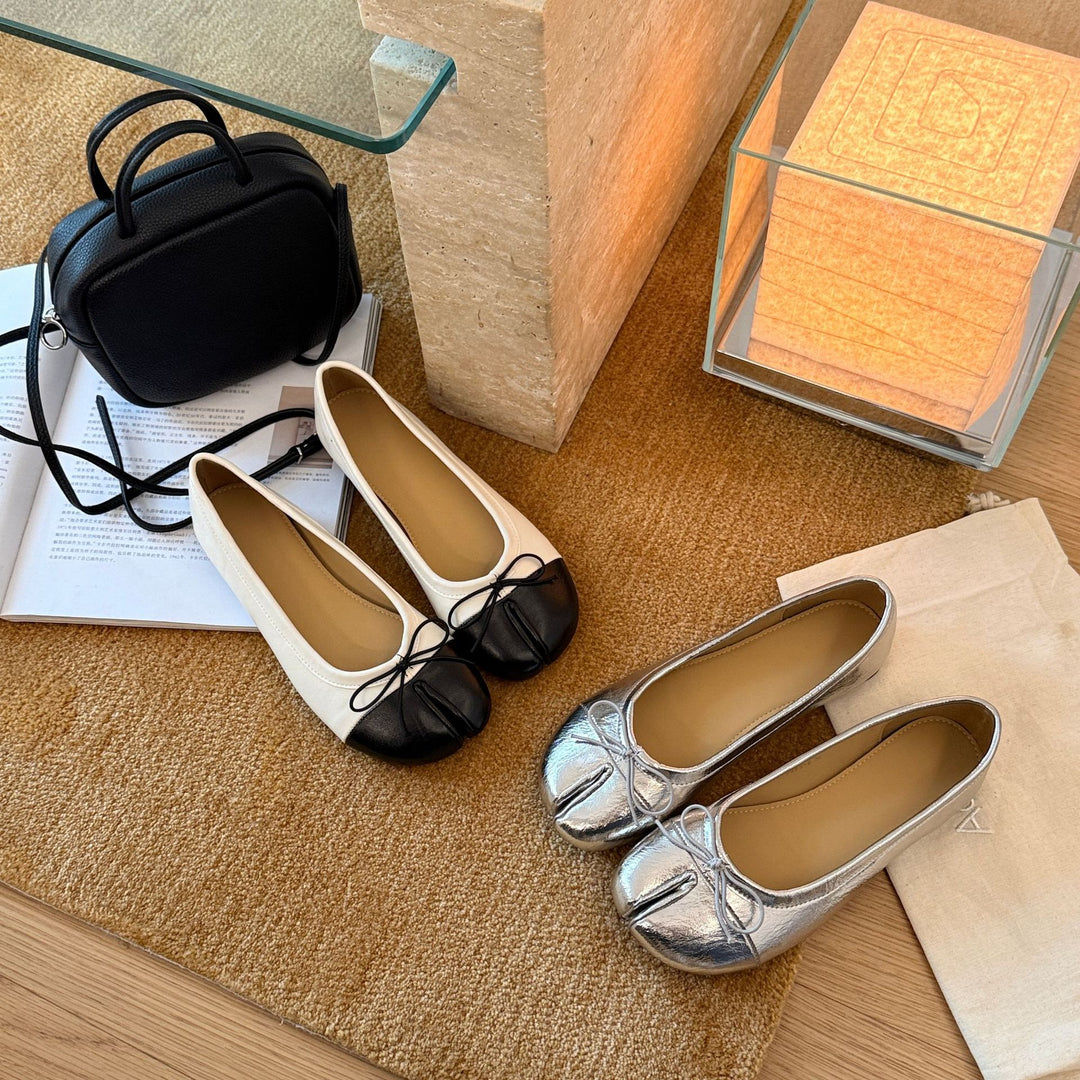 Damen Modische Ballerinas mit eleganter Schleife EB