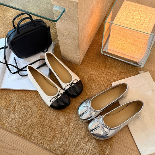 Damen Modische Ballerinas mit eleganter Schleife EB