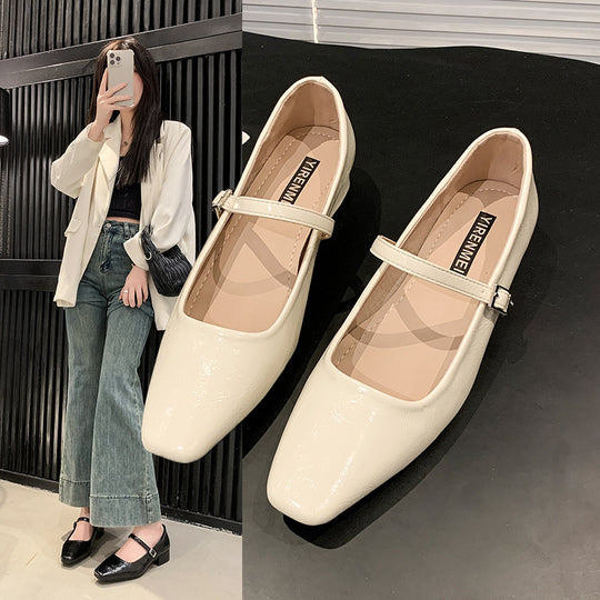 Damen Mary Jane Ballerinas mit elegantem Riemen EB