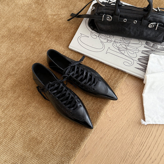 Damen Elegante und modische Schnürschuhe mit spitz zulaufender Form EB