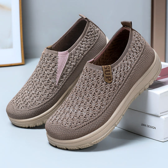 Damen Atmungsaktive Slip-On Freizeitschuhe mit elastischem Design EB