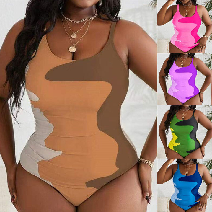 Damen Einteiler Badeanzug mit modernem Camouflage-Design EB