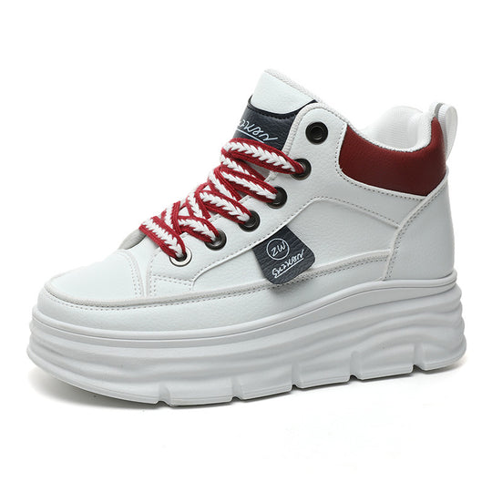 Damen Plateausneaker mit modischen Schnürsenkeln und stabiler Sohle EB