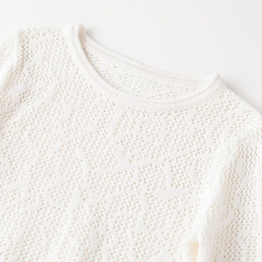 Damen Cropped Strickoberteil mit elegantem Längs-Muster EB
