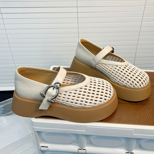 Damen Komfortable Plateau-Schuhe mit Netzdesign EB