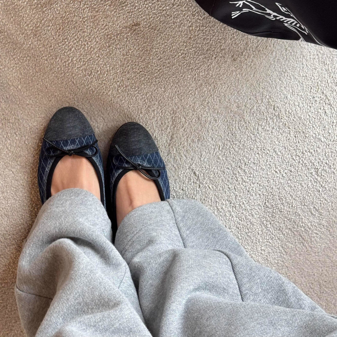 Damen Ballerinas mit mattem Obermaterial und dekorativem Schleifendetail EB