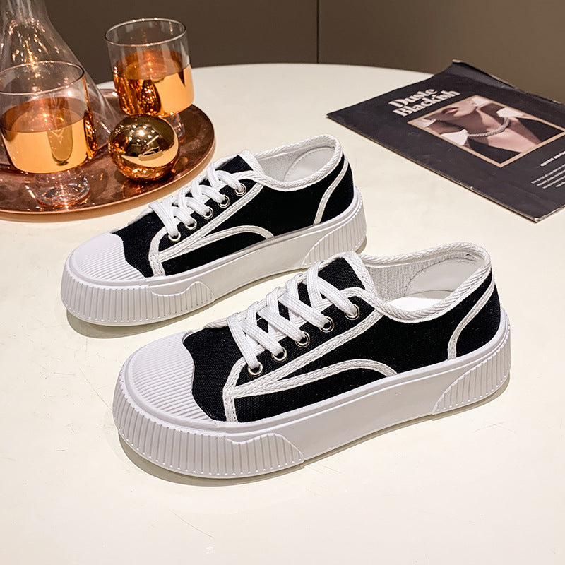 Damen Modische Sneakers mit erhöhtem Sohlenprofil und stylischem Design EB