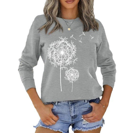 Damen Sweatshirt mit elegantem Pusteblumen-Motiv EB